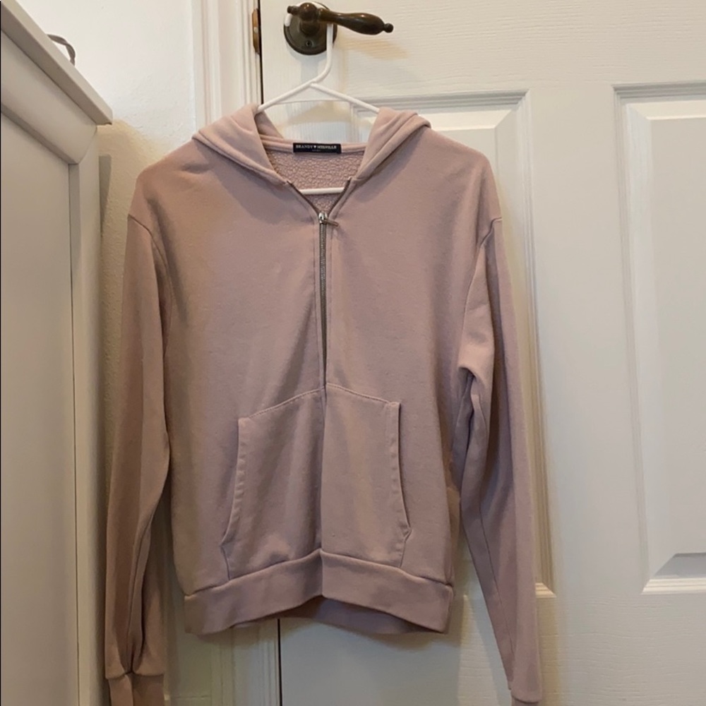 Light pink zip up hoodie